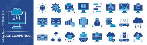 Edge Computing icon collection set. Containing design network, technology, internet, digital, information