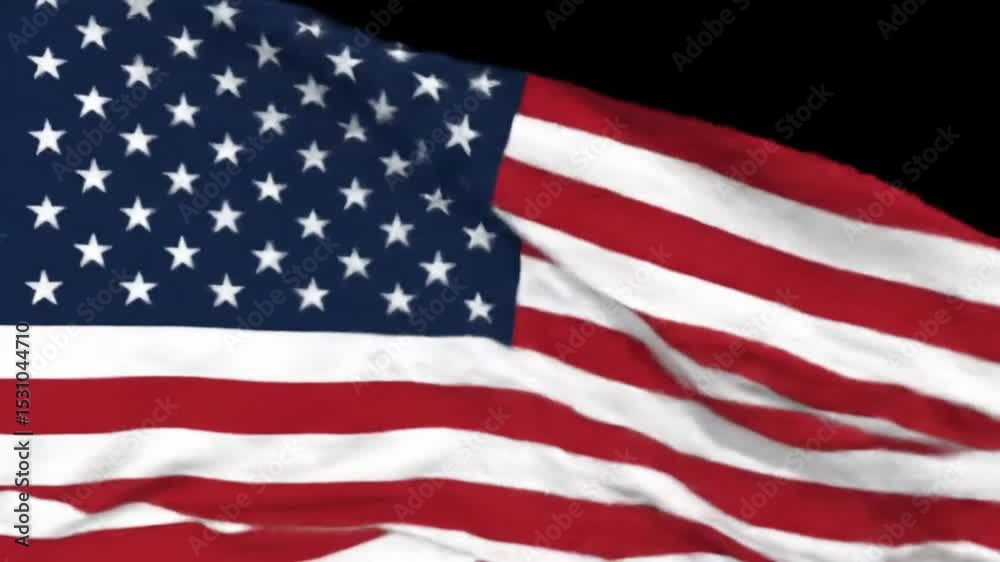 United States Flag Waving in the Wind – 3D Render of American National Flag on Black Background | Symbol of U.S. Freedom, Patriotism, and National Identity United States Flag Waving in the Wind – 3D Render of American National Flag on Black Background | Symbol of U.S. Freedom, Patriotism, and National Identity
