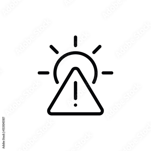 High UV Index Warning Sign Sun and Exclamation Point Icon