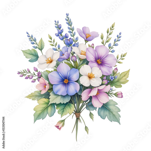 Floral arrangement painting nature art print botanical close-up vibrant colors