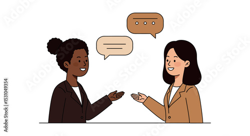 Professional business communication between colleagues vector illustration