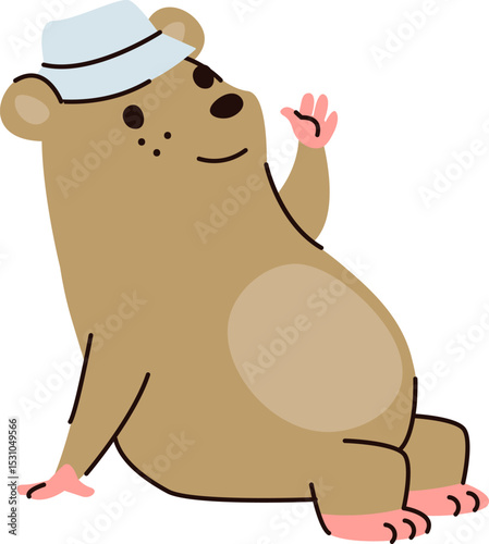 Mouse Wearing Hat Waving