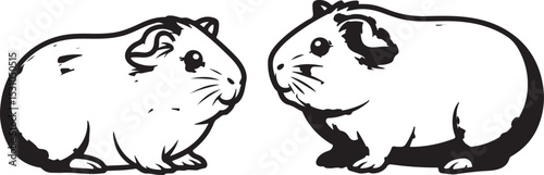 Guinea Pig Silhouette - Minimalist Guinea Pig Design - Guinea Pig Vector - Guinea Pig Illustration.