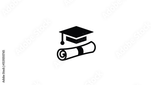 Graduation Cap & Diploma: Perfect Education Icon