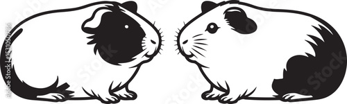 Guinea Pig Silhouette - Minimalist Guinea Pig Design - Guinea Pig Vector - Guinea Pig Illustration.