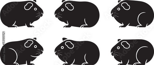 Guinea Pig Silhouette - Minimalist Guinea Pig Design - Guinea Pig Vector - Guinea Pig Illustration.