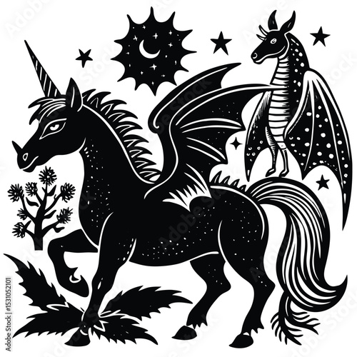 Imaginary Creatures Unicorn Fairy Dragon