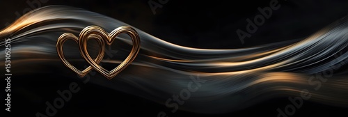 Beautiful wedding rings on a dark background. Wedding, romantic, festive business card. Love.