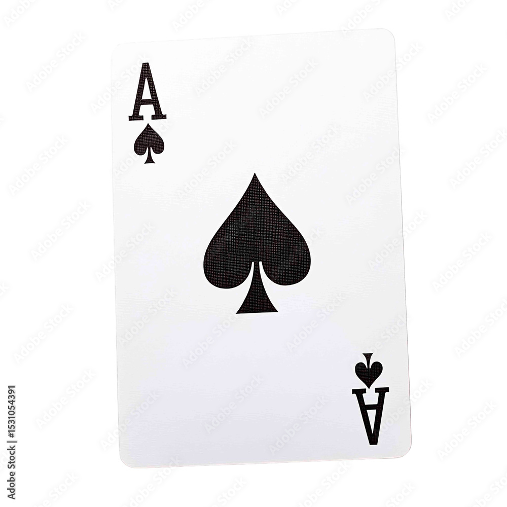 Fototapeta premium Playing Card: An Ace of Spades, the highest card in the suit. A symbol of luck, skill and strategic gameplay in card games.