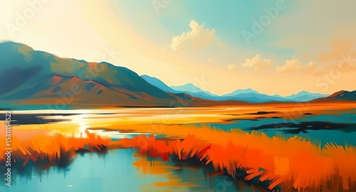 sunrise over the lake
