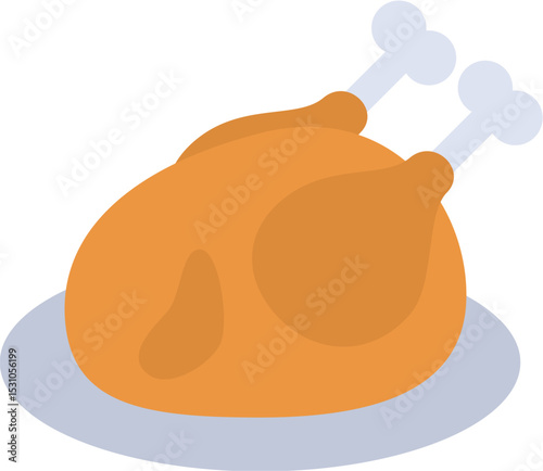 illustration of a oven chicken