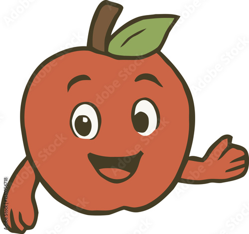 Vector mascot of cute apple character. 