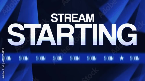 Clean and Vibrant Blue ‘Starting Soon’ Overlay for Streamers – 4K Animation