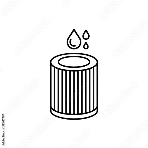 Oil Filter Icon with Dripping Oil Automotive Maintenance Concept