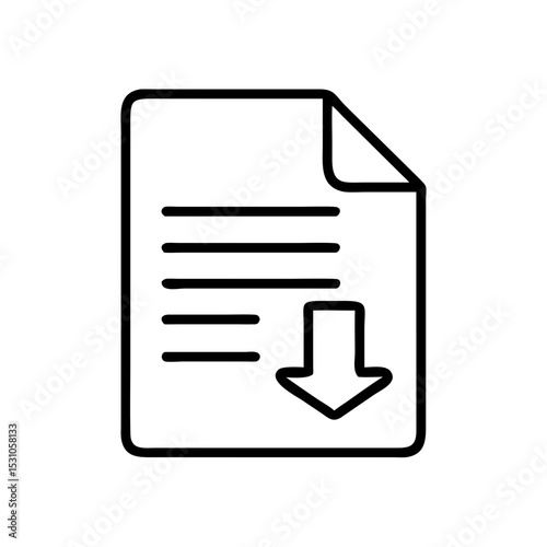 Document or file icon in outline style, office work concept