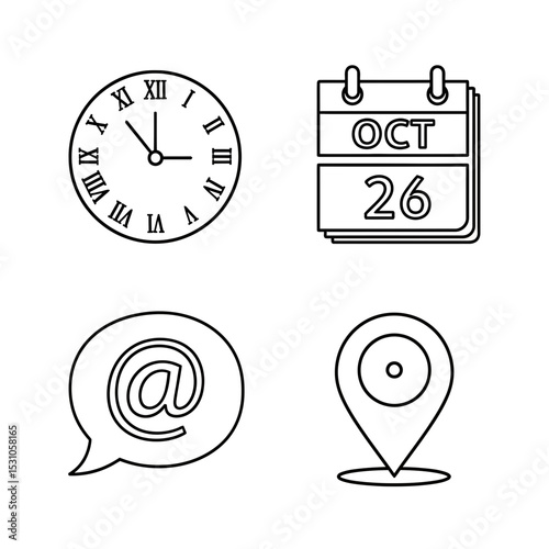 Vector Minimalist SVG Icon Set with Abstract Geometric Shapes in Flat Design Style