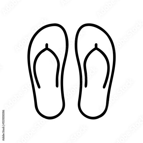Slippers icon in black line, cozy indoor footwear symbol
