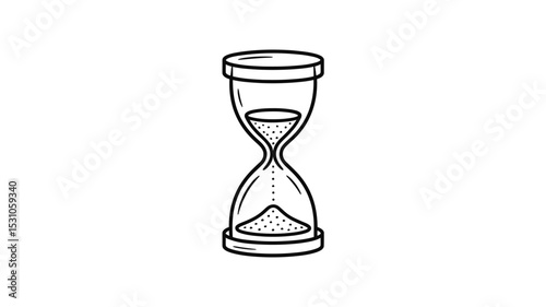 Simple Hourglass Illustration Time Passing Deadline Countdown Concept