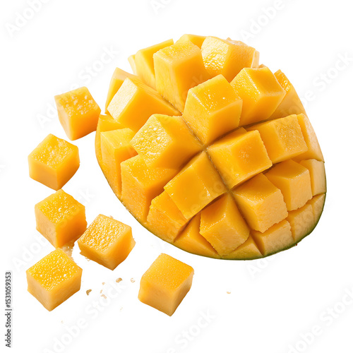 Diced ripe mango, a burst of tropical sweetness