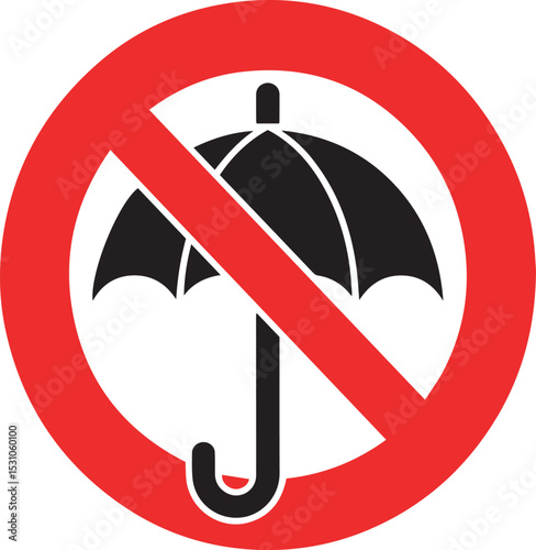 No umbrella symbol red circle warning sign