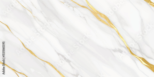 Elegant Marble Surface in White and Gold – High-Quality Background for Product Design, Fashion Editorials, and Interior Visualization
