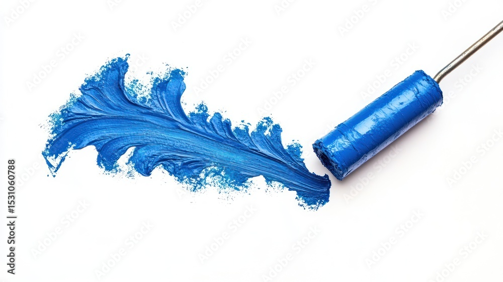 Fototapeta premium Abstract blue paint stroke