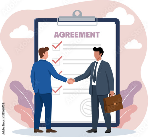 Business Handshake Agreement. Professional Partnership and Contract Signing Success