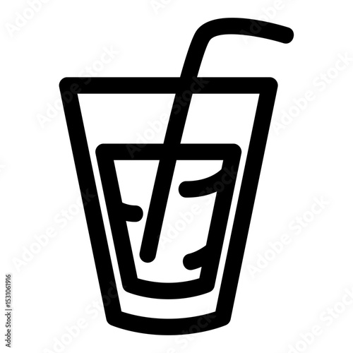 Drinking straw stir glass