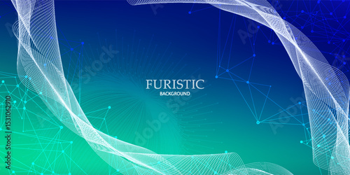 Digital technology speed connect blue green background, cyber nano information, abstract communication, innovation future tech data, internet network connection,