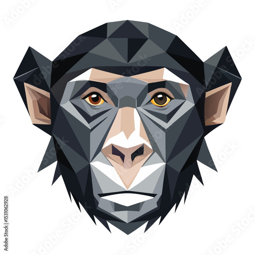 Polygonal chimpanzee face