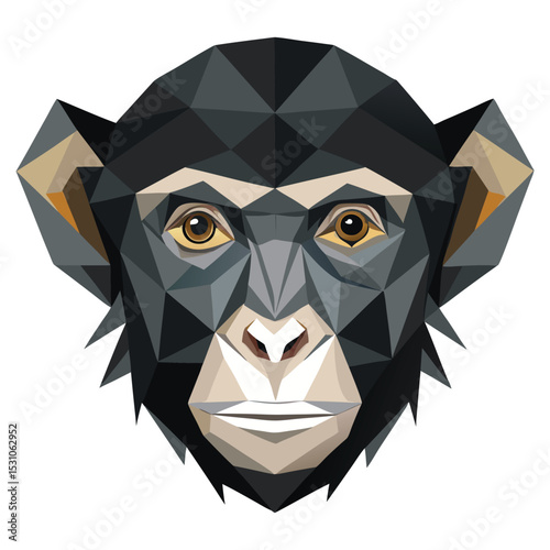 Polygonal chimpanzee face