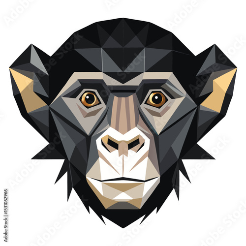 Polygonal chimpanzee face