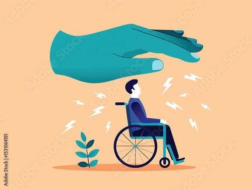 Protection and Support for Individuals with Disabilities Vector Illustration