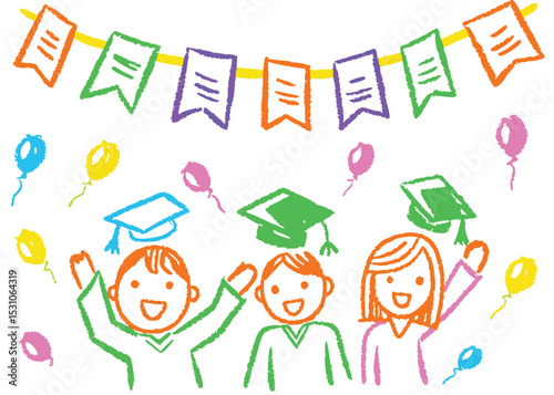 Colorful cartoon illustration of happy birthday card with balloons, text, and playful children symbolizing fun and communication