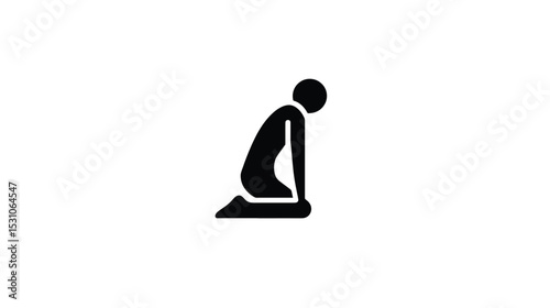Person Kneeling: Simple Icon for Prayer, Submission, or Respect