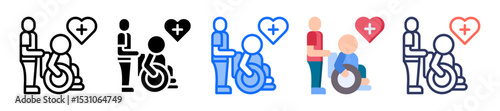 Caregiver Hand Icon Multiple Style