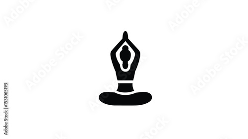 Yoga Icon: Peaceful Pose, Mindfulness Symbol, Meditation Graphic