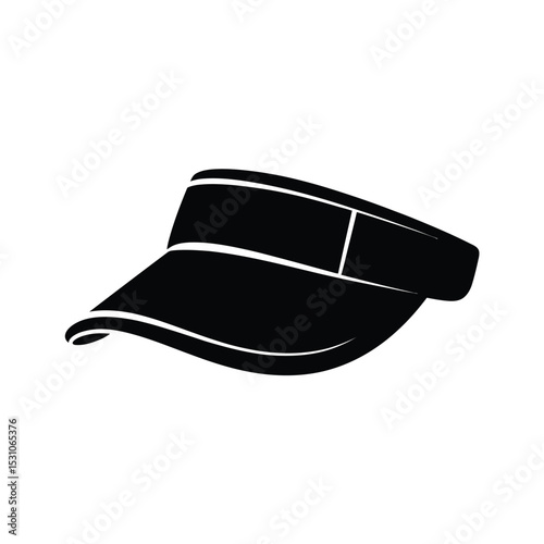 Black and White Visor Silhouette with White Lines and Accents