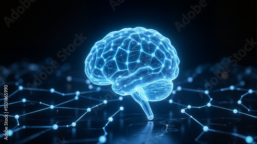 Brain with neuron network connections