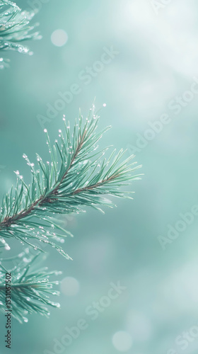 Winter Pine Branches – Soft Bokeh & Frosty Needles