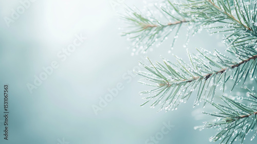 Winter Pine Branches – Soft Bokeh & Frosty Needles