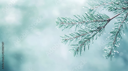 Winter Pine Branches – Soft Bokeh & Frosty Needles