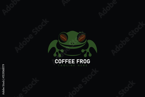 Frog and coffee logo design