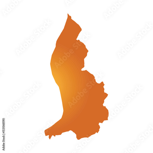 Map of Liechtenstein, sign silhouette. World Map Globe. Vector Illustration isolated on white background. Europe continent.