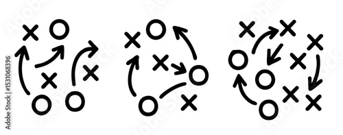 Doodle Marker Line Strategic Game Play Diagrams
