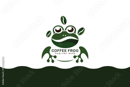 Frog and coffee logo design