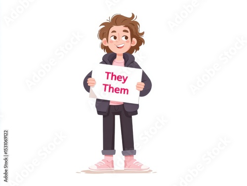 nonbinary character holding 