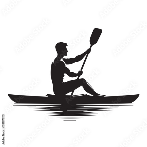 vector silhouette sport rowing boat