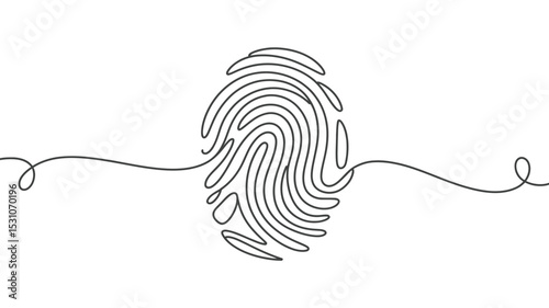 Minimalist Fingerprint Illustration Unique Identity Security and Authentication Concept