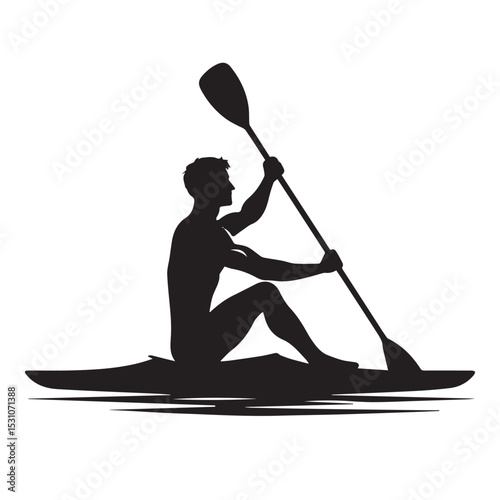 vector silhouette sport rowing boat